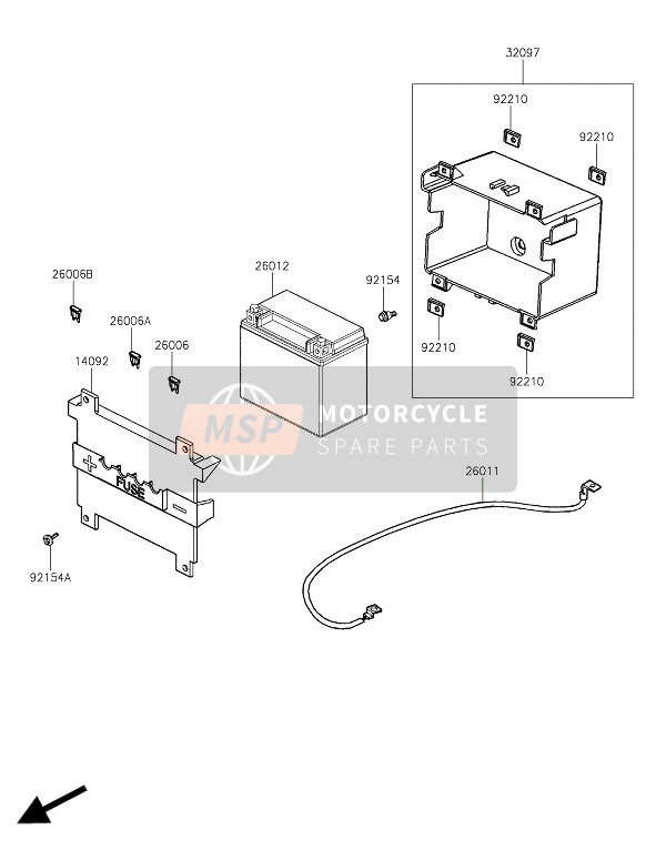 Kawasaki J300 2016 Batterie pour un 2016 Kawasaki J300