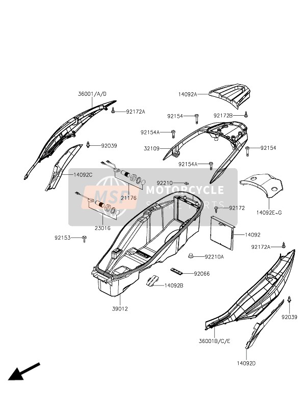 Kawasaki J300 ABS 2016 Forro de asiento para un 2016 Kawasaki J300 ABS