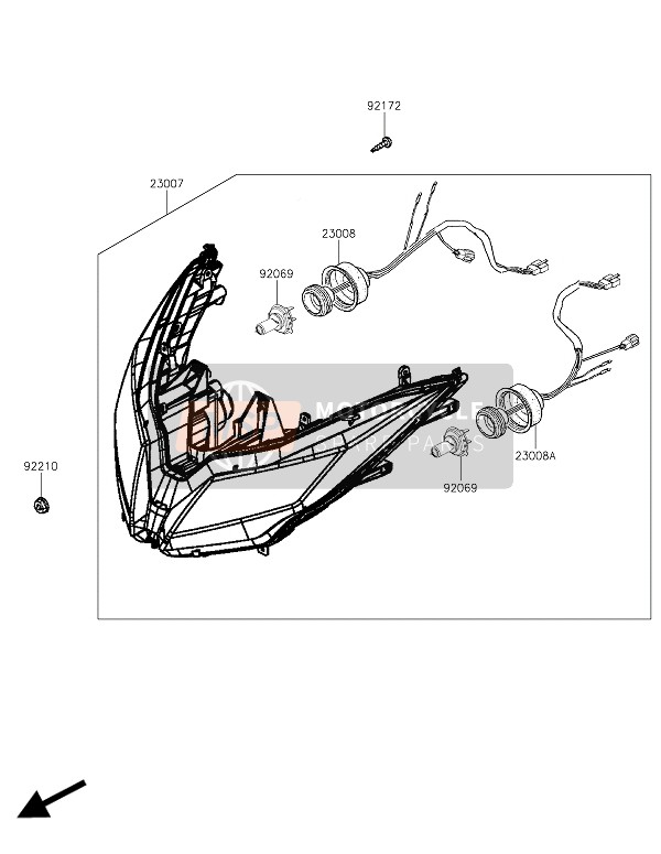 Kawasaki J300 ABS 2016 Headlight(S) for a 2016 Kawasaki J300 ABS