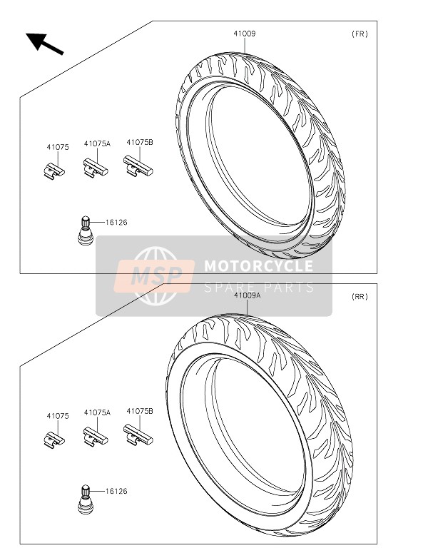 Kawasaki NINJA 250SL 2016 Tyres (2) for a 2016 Kawasaki NINJA 250SL