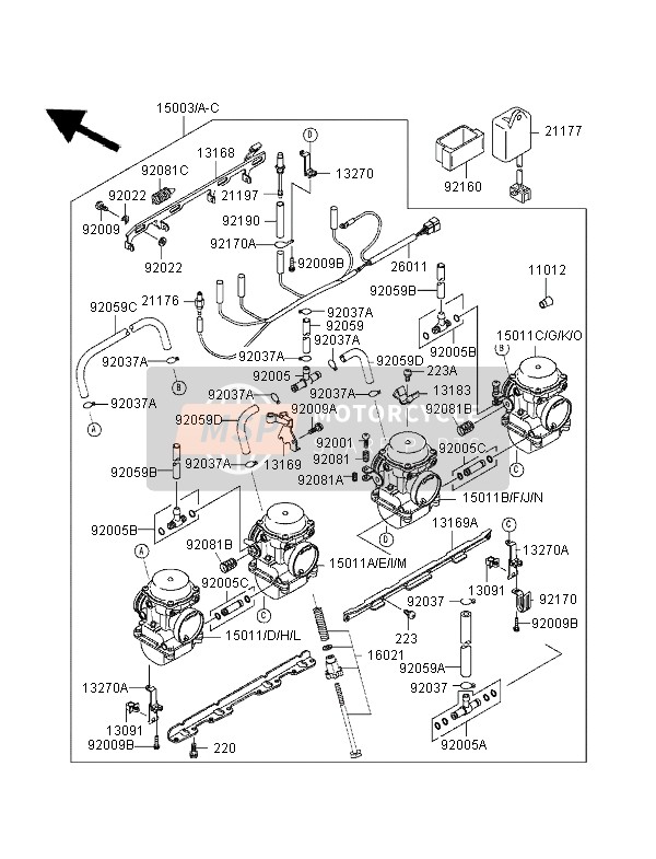 150111048, Carburetor,Rh,Outside, Kawasaki, 0