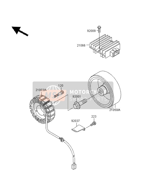 210501149, Volant Moteur, Kawasaki, 1