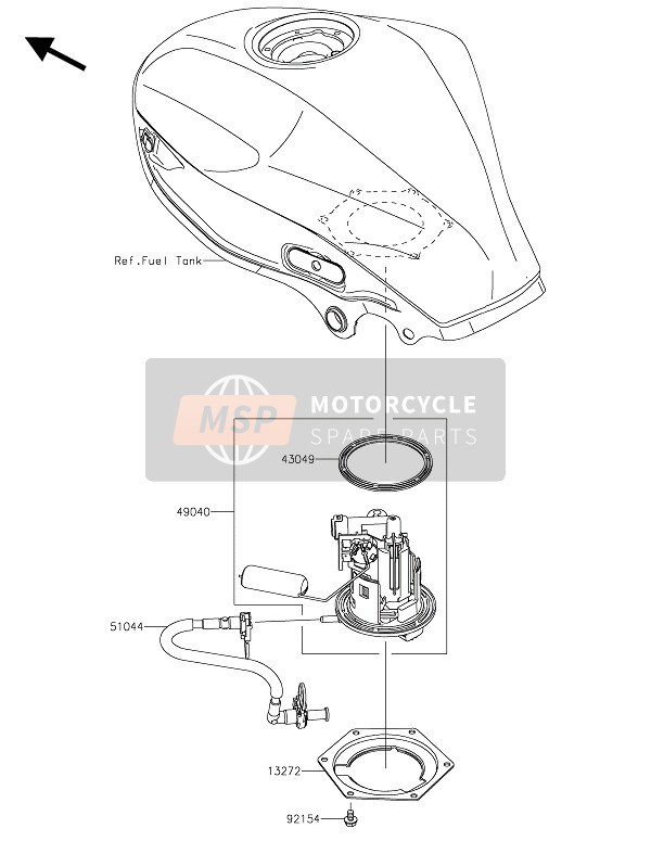 Kawasaki NINJA 250SL ABS 2016 Pompa di benzina per un 2016 Kawasaki NINJA 250SL ABS