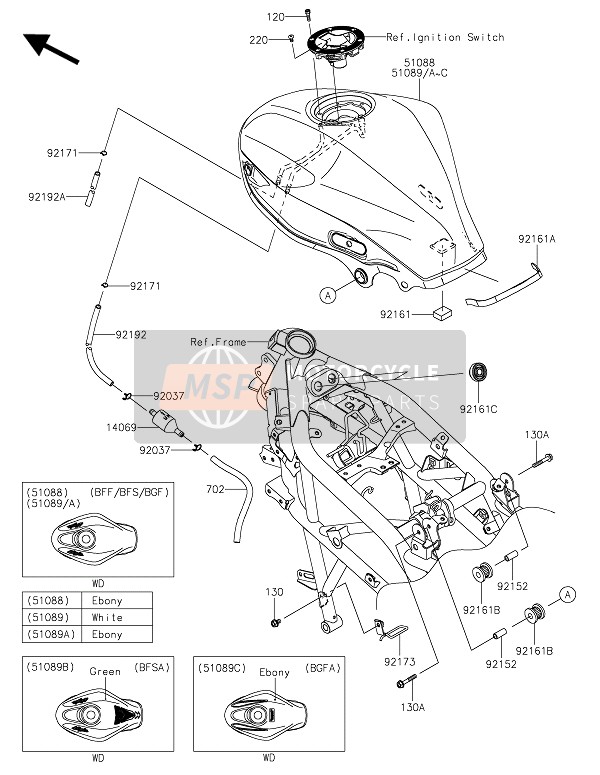 Kawasaki NINJA 250SL ABS 2016 Benzinetank voor een 2016 Kawasaki NINJA 250SL ABS