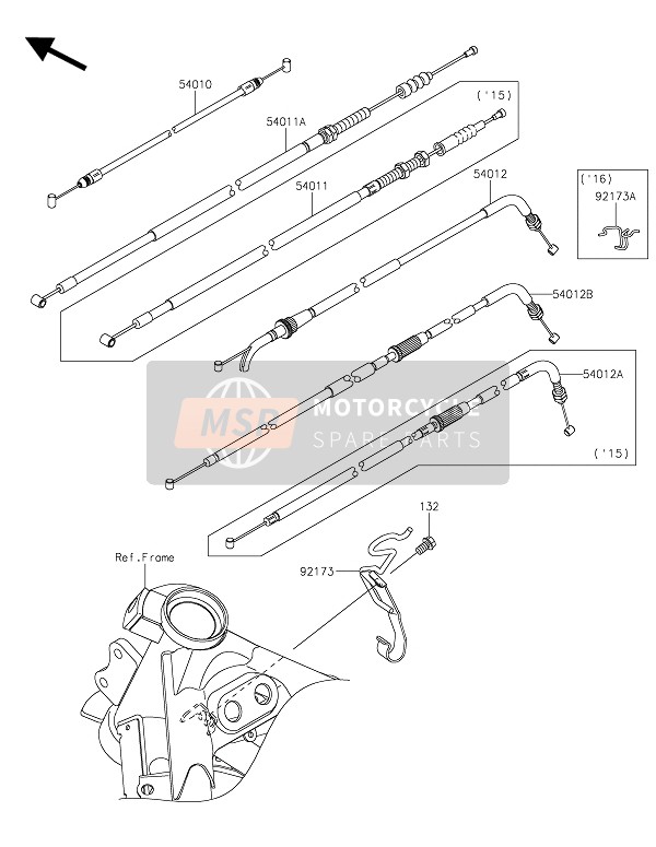 Kawasaki NINJA 250SL ABS 2016 Cables para un 2016 Kawasaki NINJA 250SL ABS