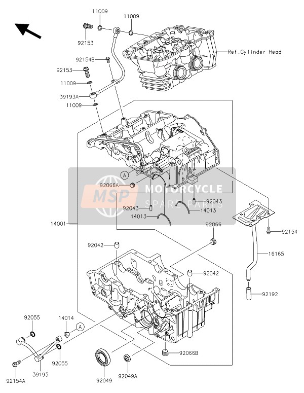 Kawasaki NINJA 300 2016 Caja Del Cigüeñal para un 2016 Kawasaki NINJA 300