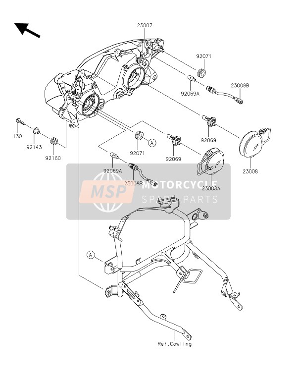 Kawasaki NINJA 300 2016 Koplamp(S) voor een 2016 Kawasaki NINJA 300