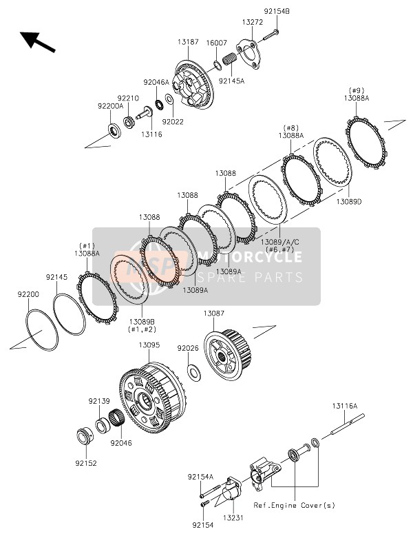 130890030, PLATE-CLUTCH,T=2.9, Kawasaki, 0