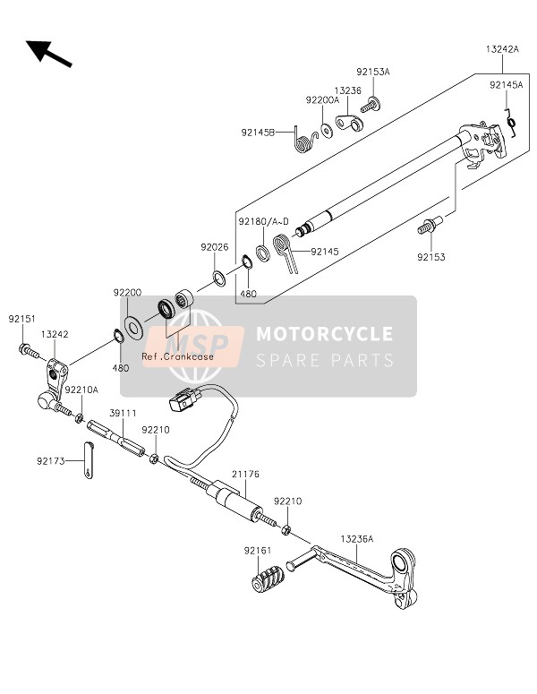 132420121, LEVER-ASSY-CHANGE, Kawasaki, 0