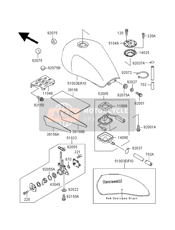 391561503, Pad,Fuel Tank,Rh, Kawasaki, 0