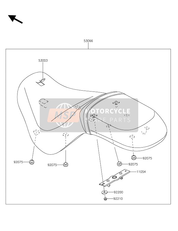 Kawasaki VULCAN 900 CLASSIC 2016 Asiento para un 2016 Kawasaki VULCAN 900 CLASSIC