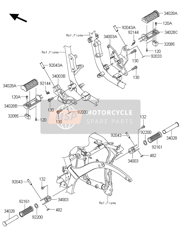 Kawasaki VULCAN 900 CUSTOM 2016 Footrests for a 2016 Kawasaki VULCAN 900 CUSTOM