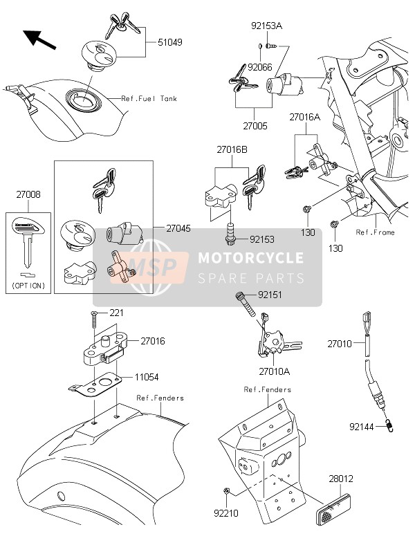 Kawasaki VULCAN 900 CUSTOM 2016 Commutateur d'allumage pour un 2016 Kawasaki VULCAN 900 CUSTOM