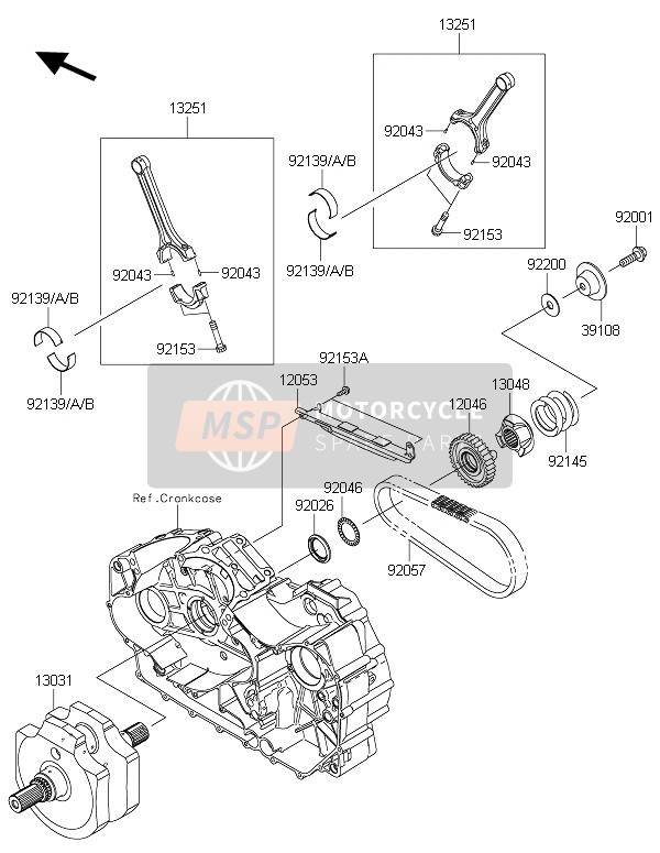 Kawasaki VULCAN 1700 NOMAD ABS 2016 KURBELWELLE für ein 2016 Kawasaki VULCAN 1700 NOMAD ABS