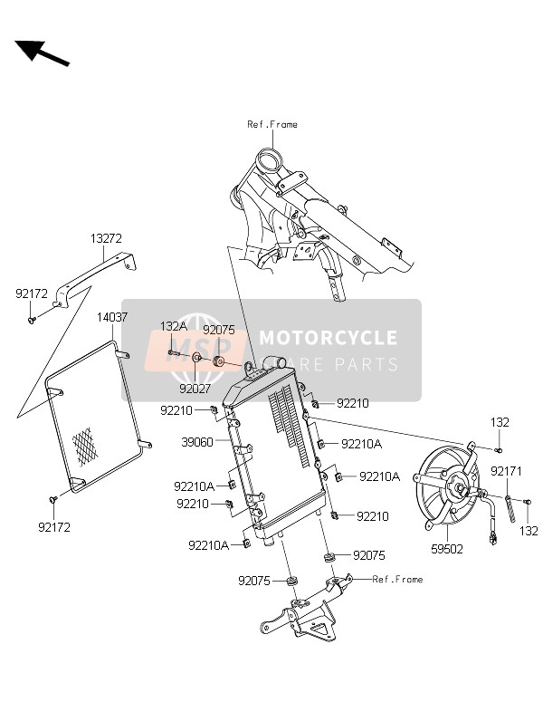 Kawasaki VULCAN 1700 NOMAD ABS 2016 Radiateur pour un 2016 Kawasaki VULCAN 1700 NOMAD ABS