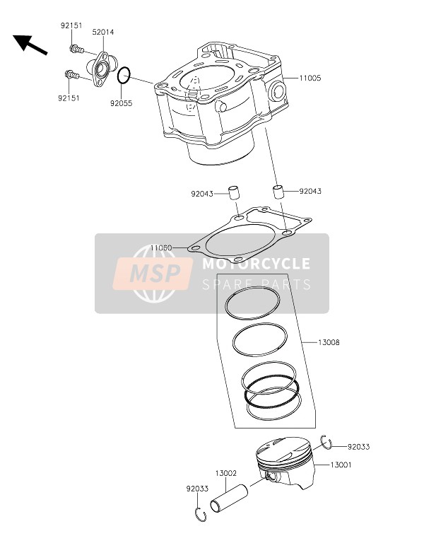 Kawasaki Z250SL 2016 Cylinder & Piston(S) for a 2016 Kawasaki Z250SL