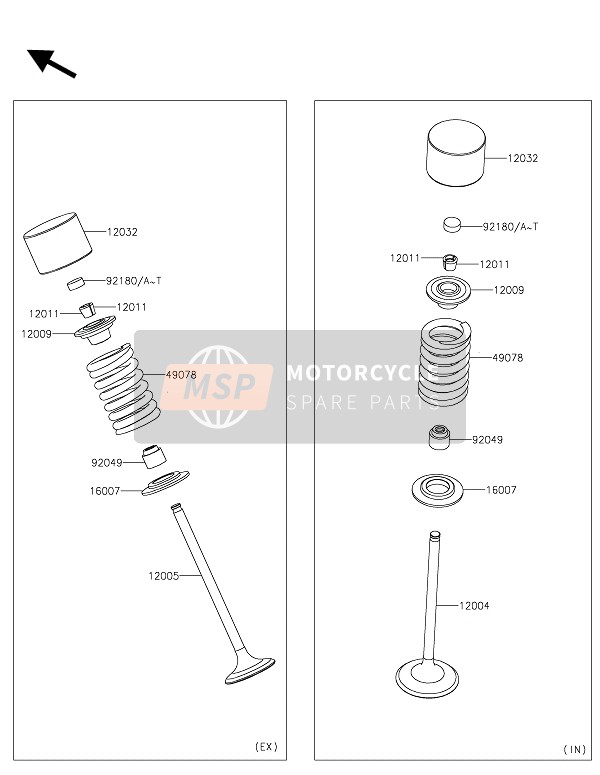 Kawasaki Z250SL 2016 Valves for a 2016 Kawasaki Z250SL