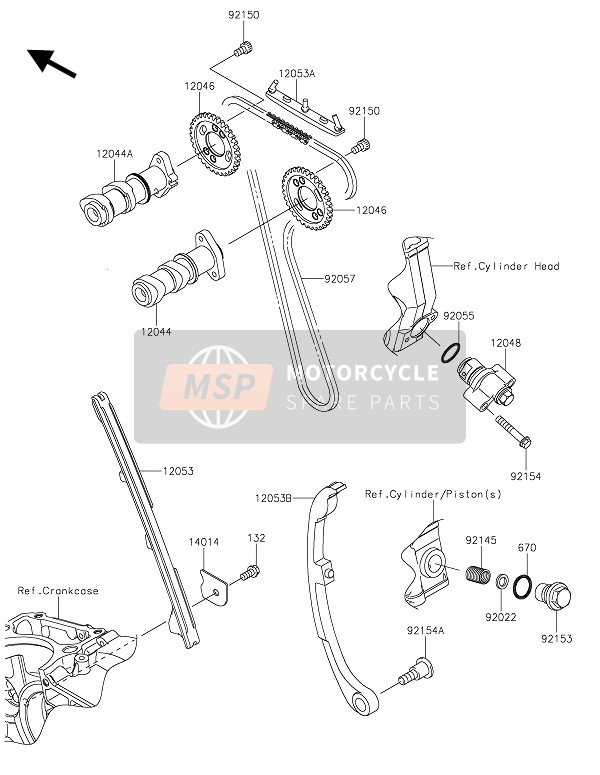 Kawasaki Z250SL 2016 Albero A Camme(S) & Tenditore per un 2016 Kawasaki Z250SL