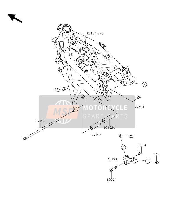 Kawasaki Z250SL 2016 Engine Mount for a 2016 Kawasaki Z250SL