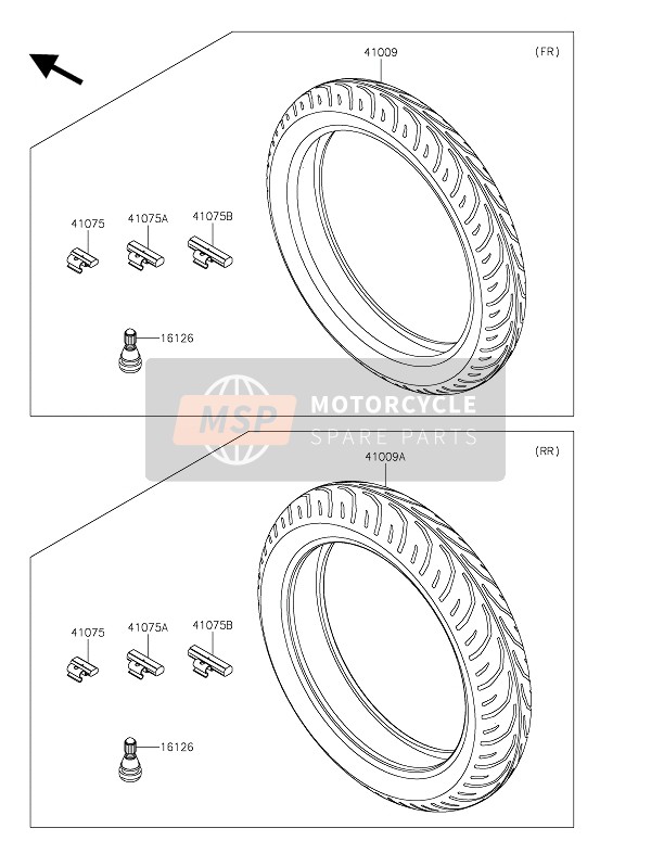 Kawasaki Z250SL 2016 Pneus pour un 2016 Kawasaki Z250SL