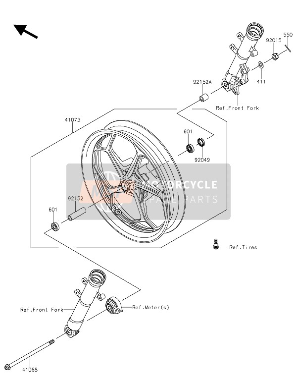 Kawasaki Z250SL 2016 Front Hub for a 2016 Kawasaki Z250SL