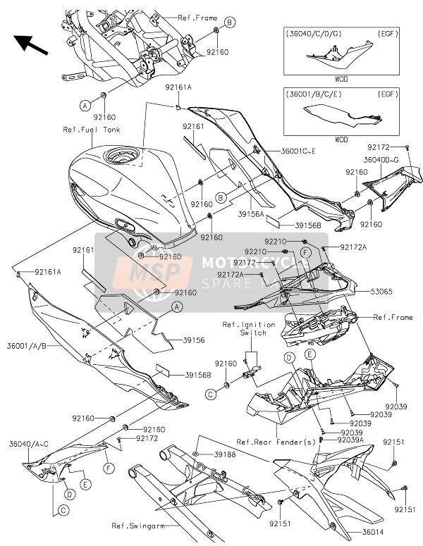 36001060217L, COVER-SIDE,Rh,C.B.Orange, Kawasaki, 0