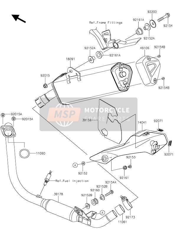 Kawasaki Z250SL ABS 2016 SCHALLDÄMPFER für ein 2016 Kawasaki Z250SL ABS