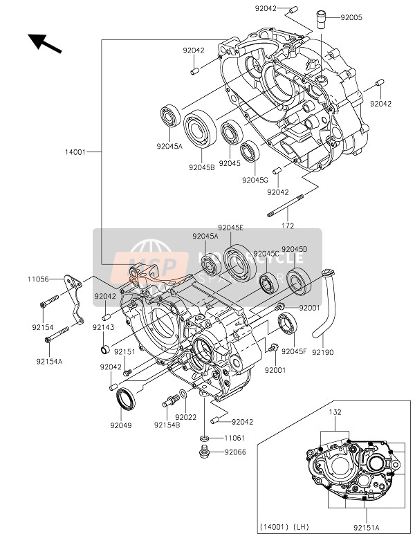 Kawasaki Z250SL ABS 2016 Caja Del Cigüeñal para un 2016 Kawasaki Z250SL ABS