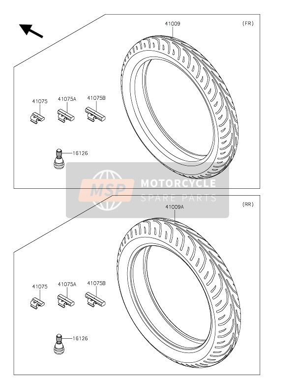 Kawasaki Z250SL ABS 2016 Banden voor een 2016 Kawasaki Z250SL ABS