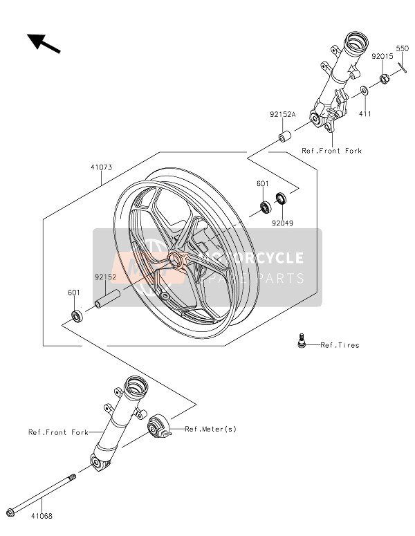 Kawasaki Z250SL ABS 2016 Front Hub for a 2016 Kawasaki Z250SL ABS