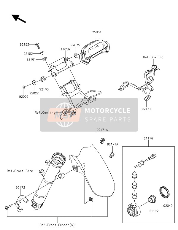 Kawasaki Z250SL ABS 2016 Meter(S) for a 2016 Kawasaki Z250SL ABS