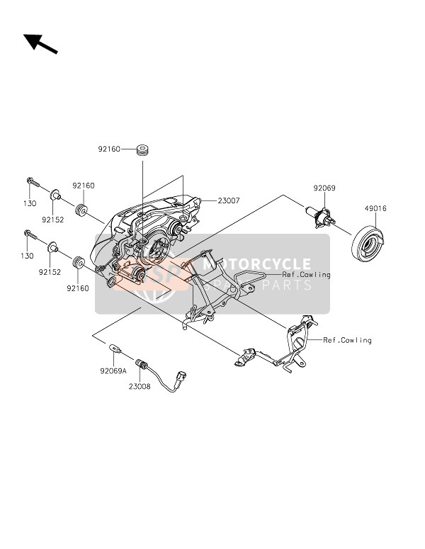 Kawasaki Z250SL ABS 2016 Headlight(S) for a 2016 Kawasaki Z250SL ABS