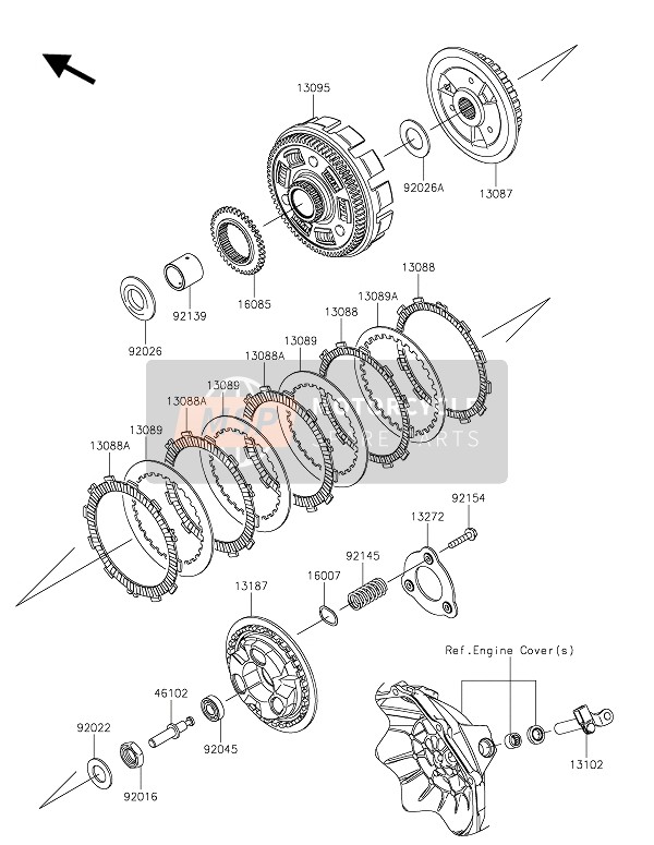 Kawasaki Z300 2016 Koppeling voor een 2016 Kawasaki Z300