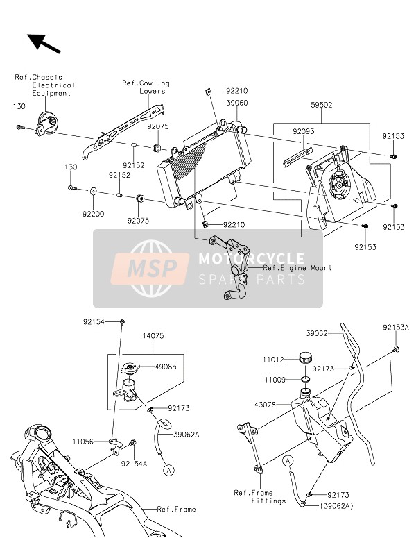 Kawasaki Z300 2016 KÜHLER für ein 2016 Kawasaki Z300