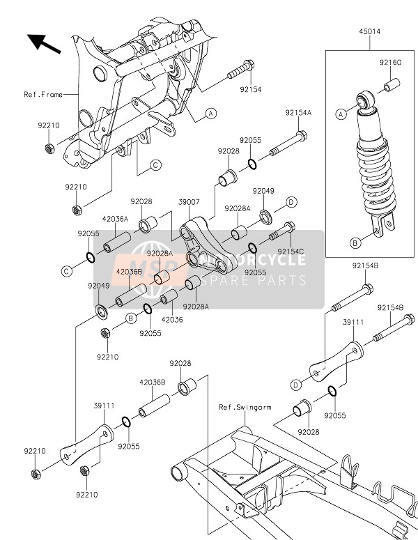 Kawasaki Z300 2016 Suspensión & Amortiguador para un 2016 Kawasaki Z300