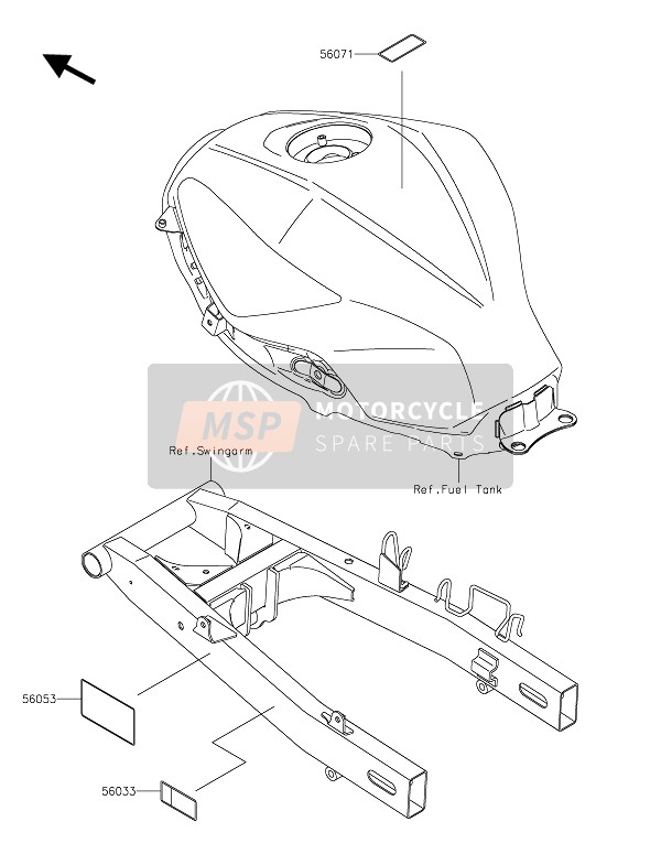 Kawasaki Z300 2016 Étiquettes pour un 2016 Kawasaki Z300