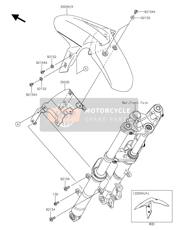 Kawasaki Z300 ABS 2016 Front Fender(S) for a 2016 Kawasaki Z300 ABS