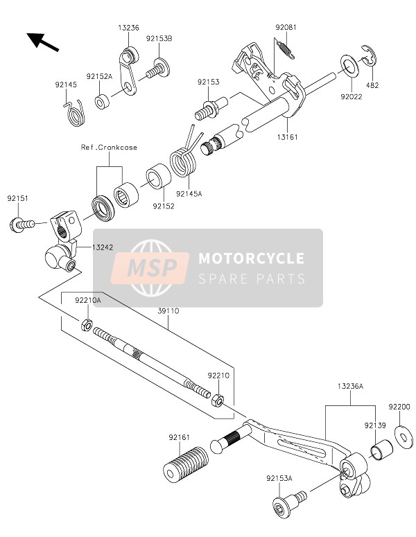 Kawasaki Z800 2016 Gear Change Mechanism for a 2016 Kawasaki Z800