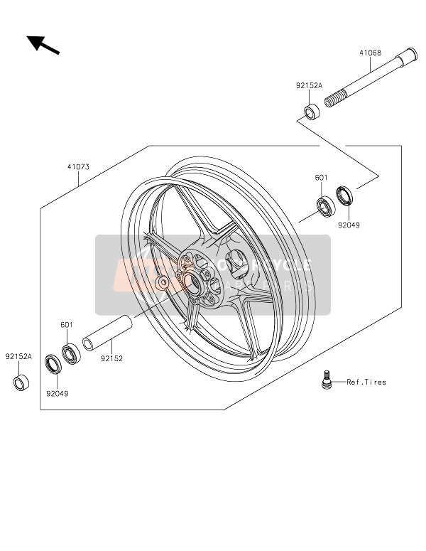 Kawasaki Z800 2016 Front Hub for a 2016 Kawasaki Z800