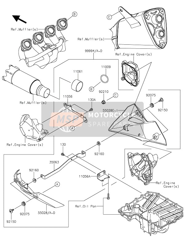 55028043345W, Cowling,Lwr,Lh,M.G.Gray, Kawasaki, 0