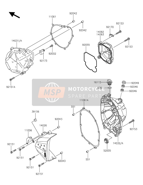 Kawasaki Z800 ABS 2016 MOTORHAUBE(EN) für ein 2016 Kawasaki Z800 ABS