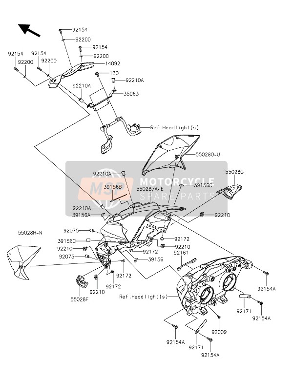 Kawasaki Z800 ABS 2016 Cowling for a 2016 Kawasaki Z800 ABS