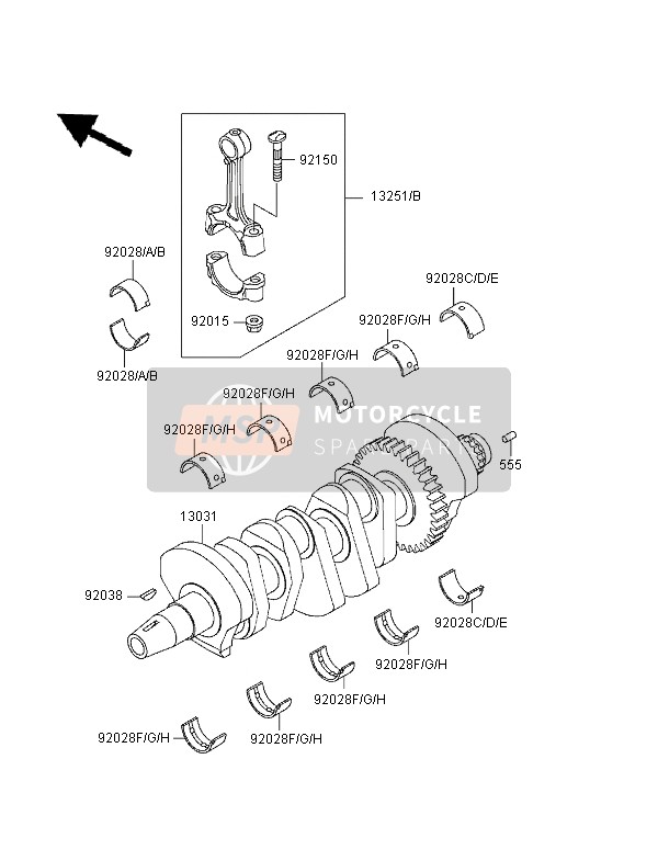 Kawasaki ZXR400 1995 Crankshaft for a 1995 Kawasaki ZXR400