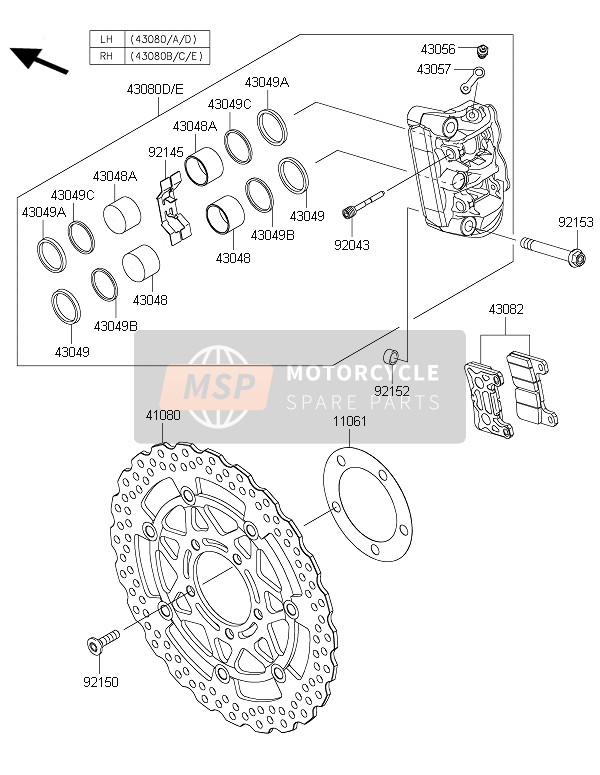 Kawasaki Z1000 2016 Frein avant pour un 2016 Kawasaki Z1000