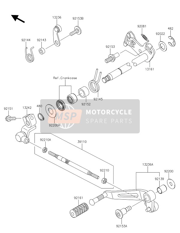 Kawasaki Z1000SX ABS 2016 Gear Change Mechanism for a 2016 Kawasaki Z1000SX ABS