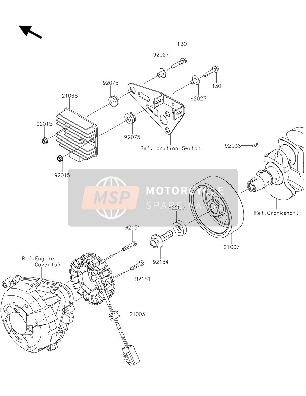 Kawasaki Z1000SX ABS 2016 Generador para un 2016 Kawasaki Z1000SX ABS