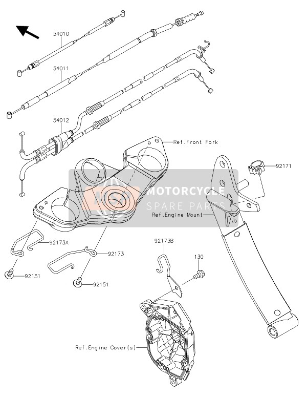 Kawasaki Z1000SX ABS 2016 Câbles pour un 2016 Kawasaki Z1000SX ABS