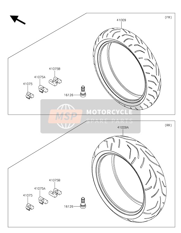 Kawasaki ZZR1400 ABS 2016 Tyres for a 2016 Kawasaki ZZR1400 ABS