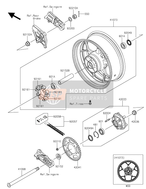 Kawasaki ZZR1400 ABS 2016 Rear Hub for a 2016 Kawasaki ZZR1400 ABS