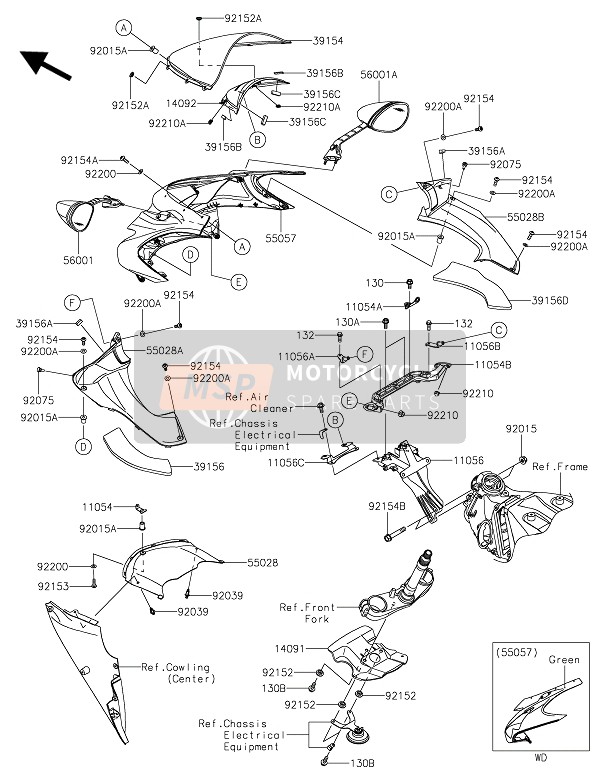 391560931, Auflage,8X30X10, Kawasaki, 0